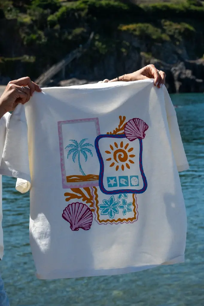Tee-shirt Tropical Mosaic ivoire (XS)