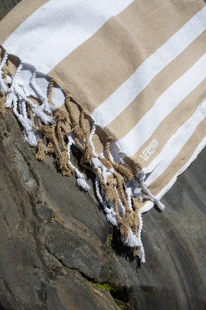 Fouta Vermeille beige
