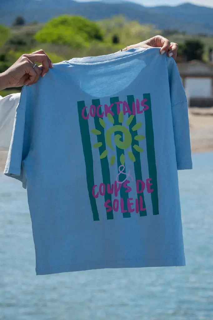 Tee-shirt Cocktail bleu (XXS/XS)
